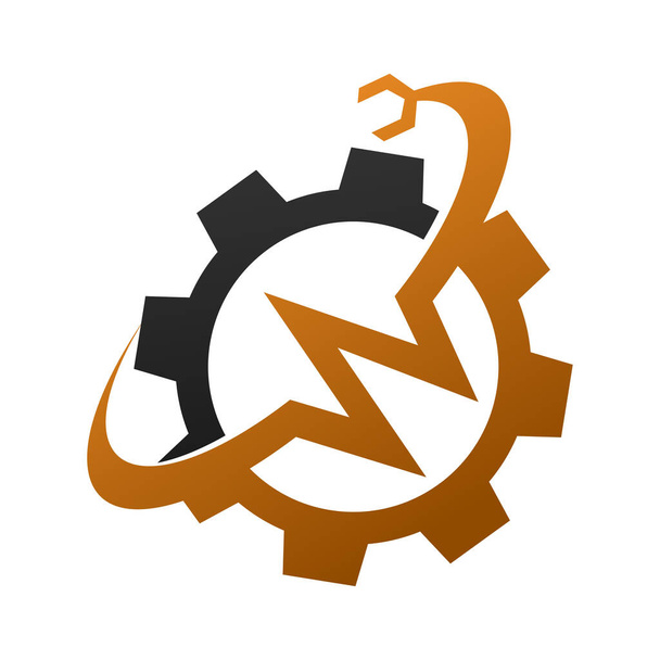 Logo des engrenages et boulons Icône Illustration Identité de la marque - Vecteur, image