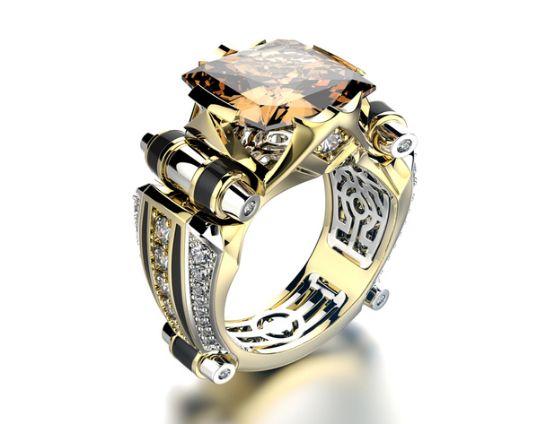 pierścionek zaręczynowy z koniakiem diament - Zdjęcie, obraz