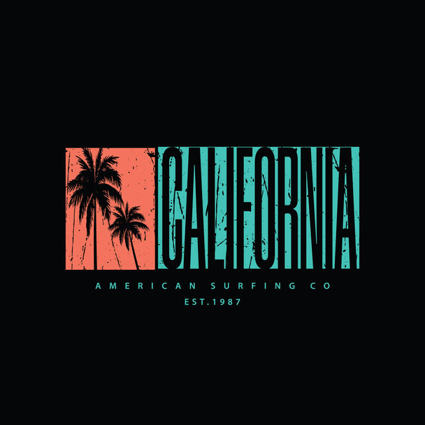 California vector illustration and typography, perfect for t-shirts, hoodies, prints etc. - Vector, Image