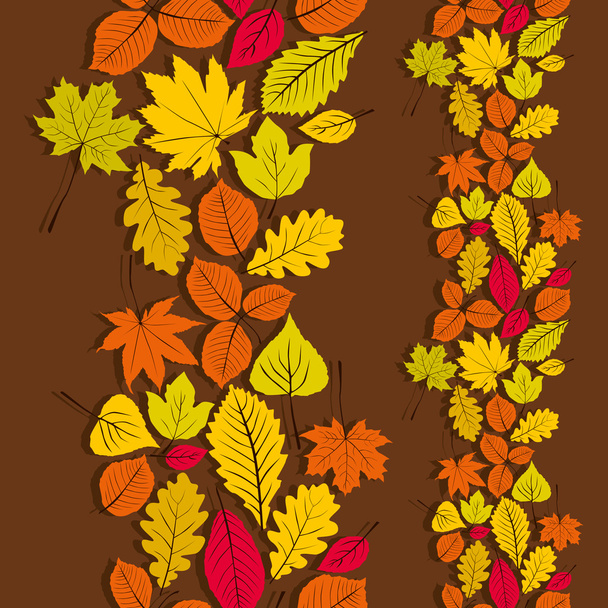 Leaves seamless wallpaper background, vector natural endless pat - Vektori, kuva