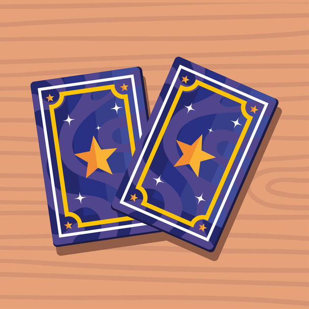 divination cards with stars - Vector, Image