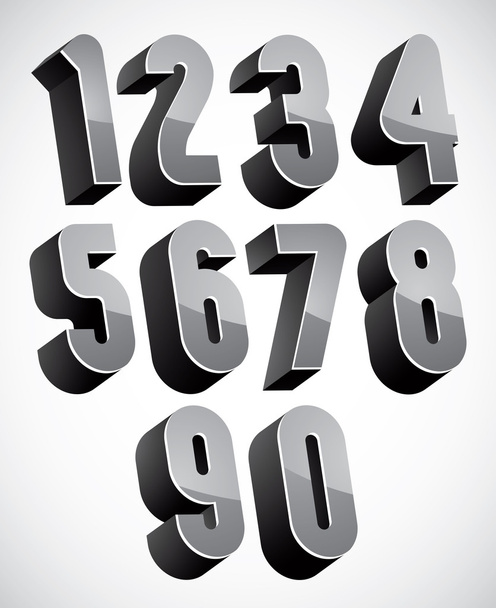 3d numbers set. - Vektor, kép
