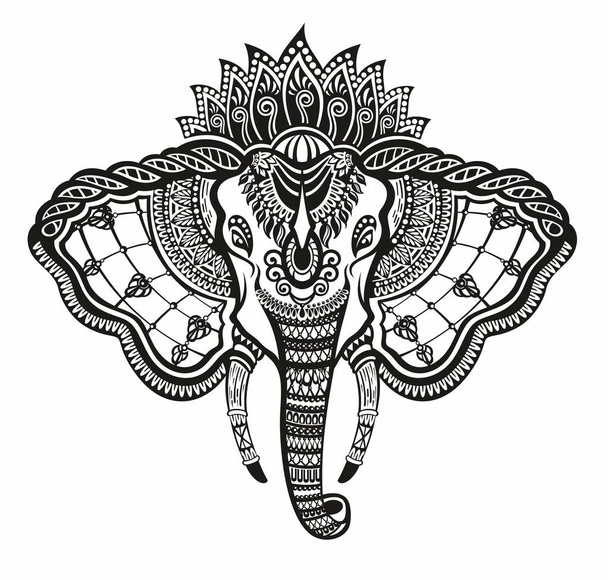 Decorative Elephant Illustration Design. Vector of Elephant in decorative style. Vector illustration - Διάνυσμα, εικόνα