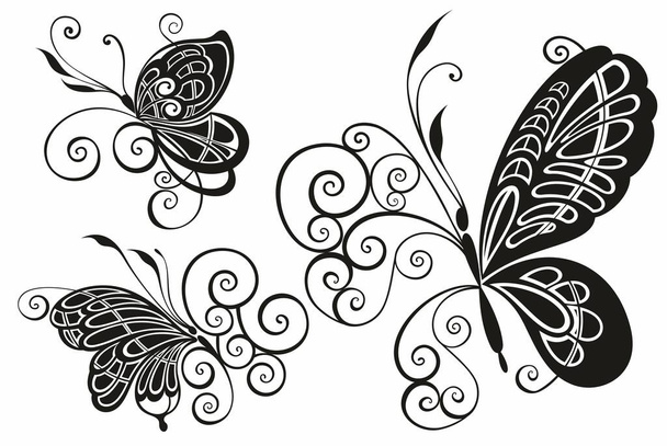 Butterfly  logo design inspiration, Sign creative illustration.  Abstract icon. Design  butterfly element. - Вектор,изображение