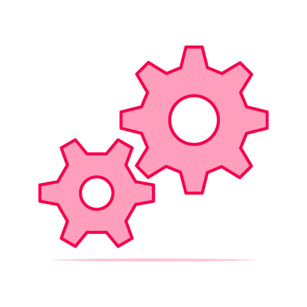 Colorful setting gear tool flat icon - Vector, afbeelding
