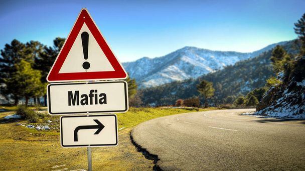 Street Sign la strada per la mafia
 - Foto, immagini
