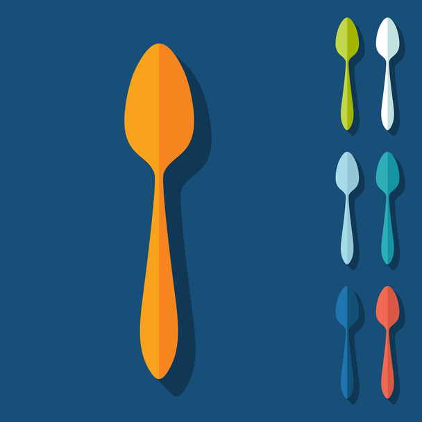 Flat design: spoon - Vector, Image