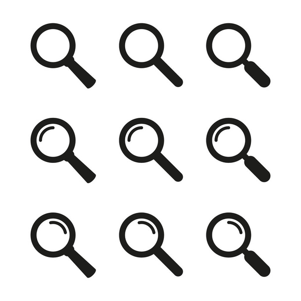 Search icon. Magnifying glass icon, vector magnifier or loupe sign. - Vector, Image