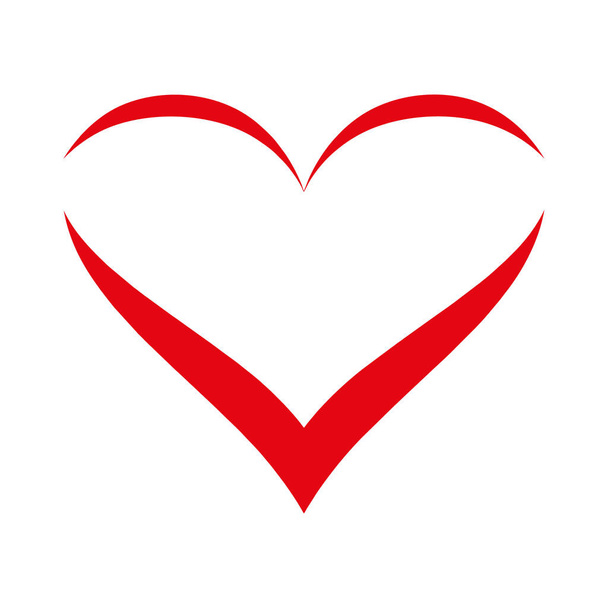 red heart shape symbol, vector illustration - Vector, Image