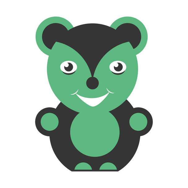 Медведь смешной персонаж милый дизайн логотипа животных вектор - Вектор,изображение