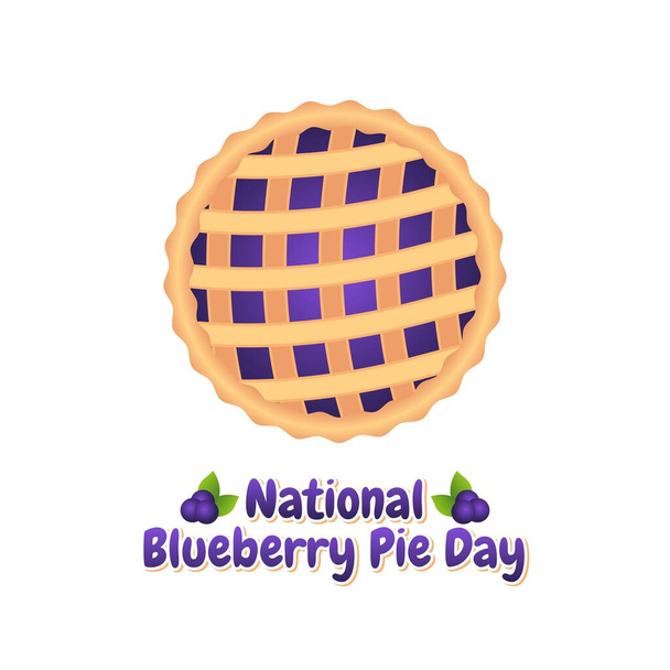 vector graphic of national blueberry pie day good for national blueberry pie day celebration. flat design. flyer design.flat illustration. - Vector, Image