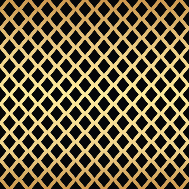 Vector patroon, goud geometrische herhaling patroon vector, eindeloze herhalende tegel, gouden behang. Zwart en goud ruit patroon. - Vector, afbeelding