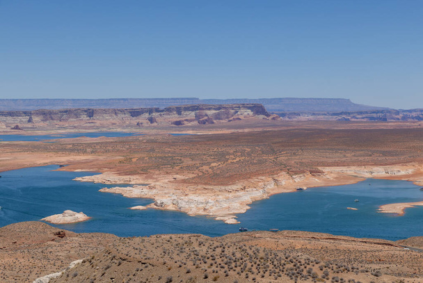 a scenic landscape of Lake Powell on the Arizona Utah border during a severe drought - Photo, image