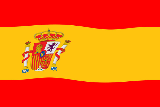 Španělsko. Španělská vlajka. Ilustrace španělské vlajky. Horizontální design. Abstraktní design. Ilustrace. Mapa. - Fotografie, Obrázek