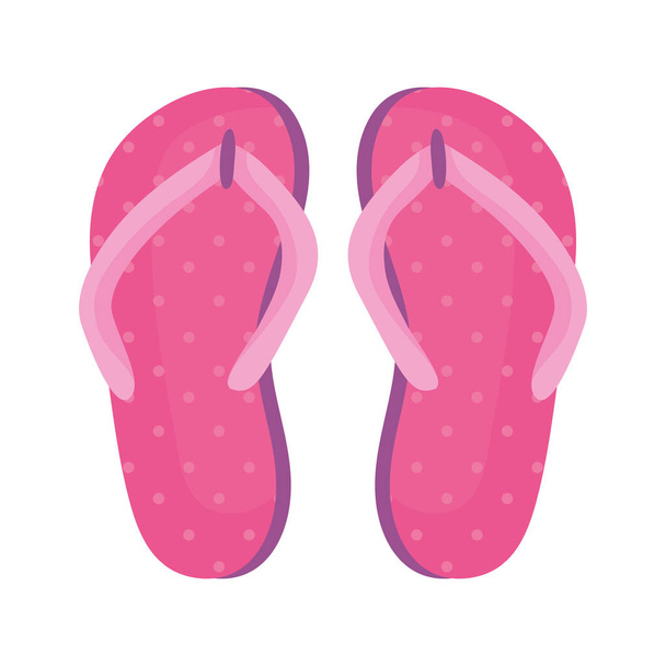 pink flip flops icon - Вектор,изображение