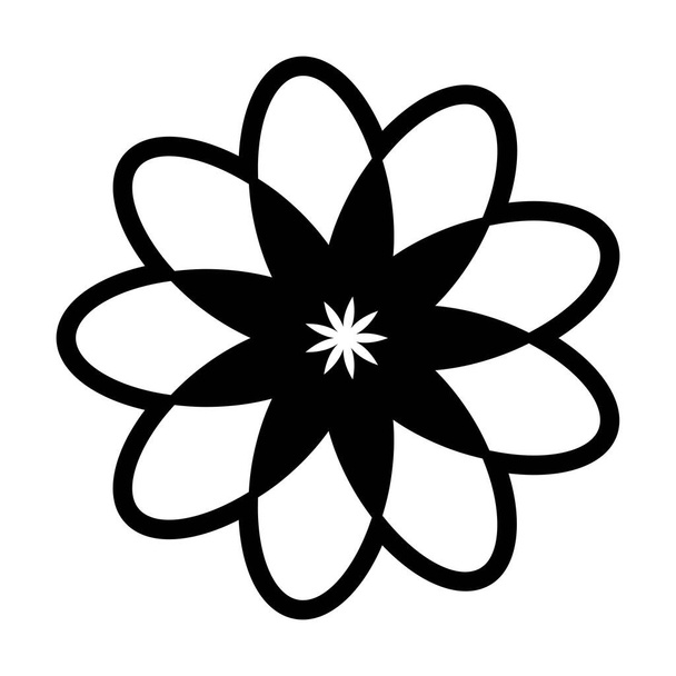 Simbolo di fiore icona vettore per la natura, l'ecologia e l'ambiente in un glifo a colori piatto illustrazione - Vettoriali, immagini