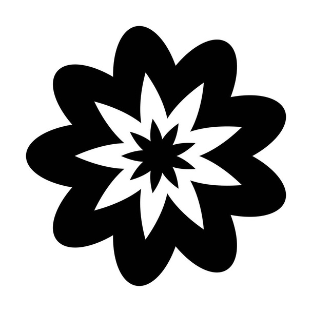 Flower symbol icon vector for nature, ecology and environment in a flat color glyph illustratio - Vector, Image