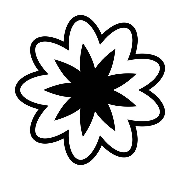 Flower icon vector glyph symbol for nature, ecology and environment in a flat color glyph illustration - Vector, Image