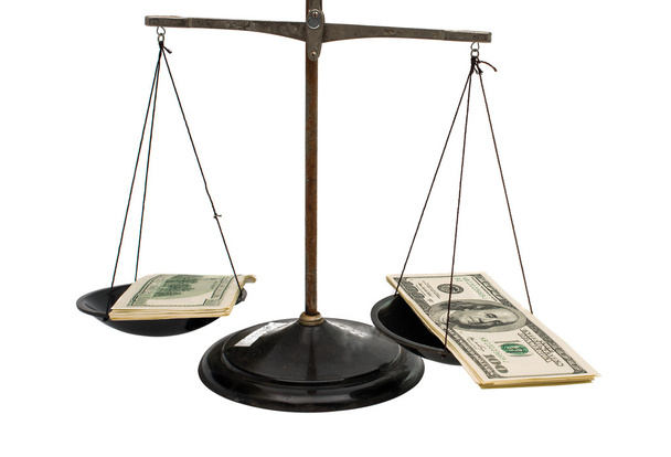 dollars on the scales - Фото, изображение
