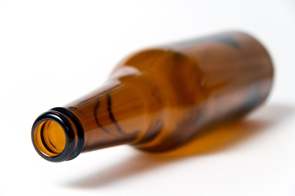 Brown beer bottle on a white background - Photo, image