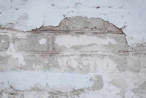 Fondo de textura de pared de ladrillo blanco antiguo - Foto, imagen