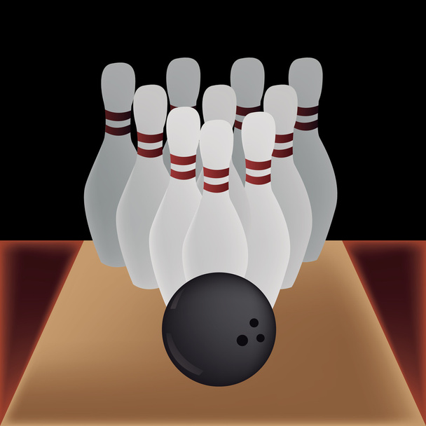 bowling - Vector, afbeelding