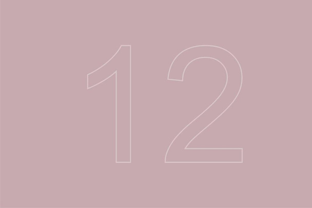 Transparente número doze em um fundo pastel  - Foto, Imagem