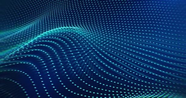 Fond d'onde drapeau abstrait avec lumière led bleue. concept d'intelligence artificielle d'entreprise. Vidéo 4K. - Séquence, vidéo