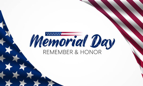 День памяти отмечается каждый год в мае. это федеральный праздник в США, посвященный чествованию и трауру военнослужащих, погибших при исполнении воинских обязанностей. - Вектор,изображение