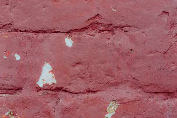 Textur der alten rot-weißen Grunge-Wand  - Foto, Bild