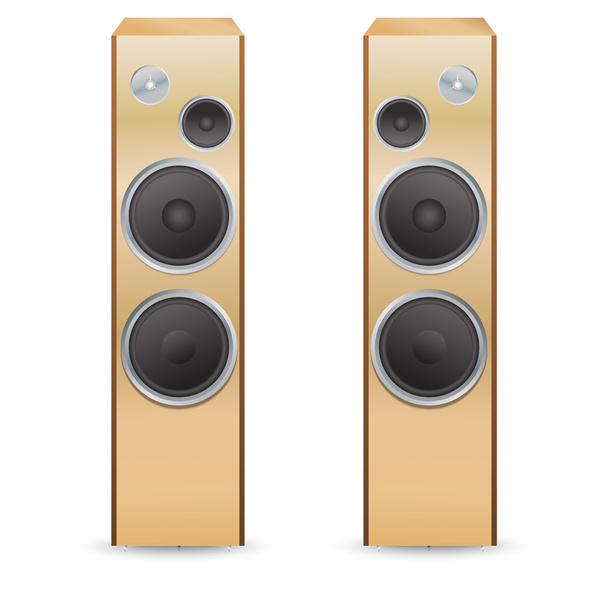 wooden  audio speakers - Vector, Image