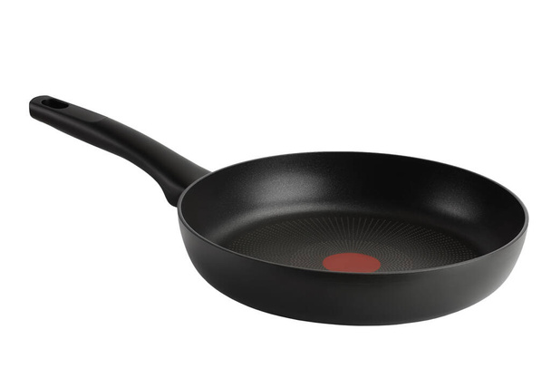 black frying pan with a non-stick coating isolated on white background with clipping path and full depth of field - Photo, Image