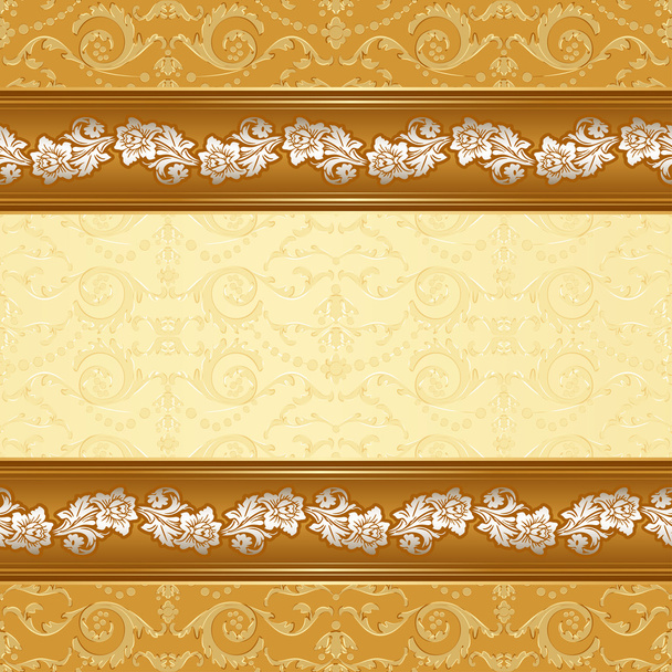 Vintage background with floral seamless pattern. - Vector, afbeelding
