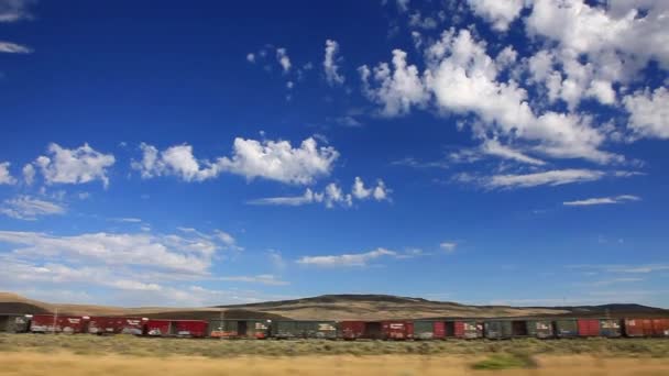 Güterzug in der Landschaft des Montana - Filmmaterial, Video