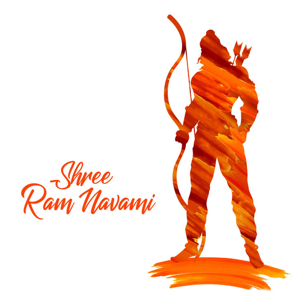 Tanrı Rama, Shree Ram 'ın yaylı okuyla Hindistan' da dini bayram için arka plan kutlaması yapıyor. - Vektör, Görsel