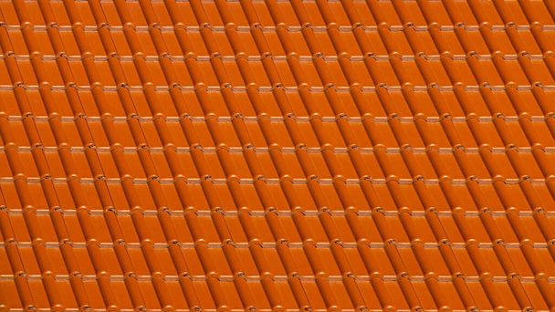 Γκρο πλαν άποψη της οροφής του σπιτιού των πορτοκαλί πλακιδίων. Υψηλής ποιότητας φωτογραφία - Φωτογραφία, εικόνα