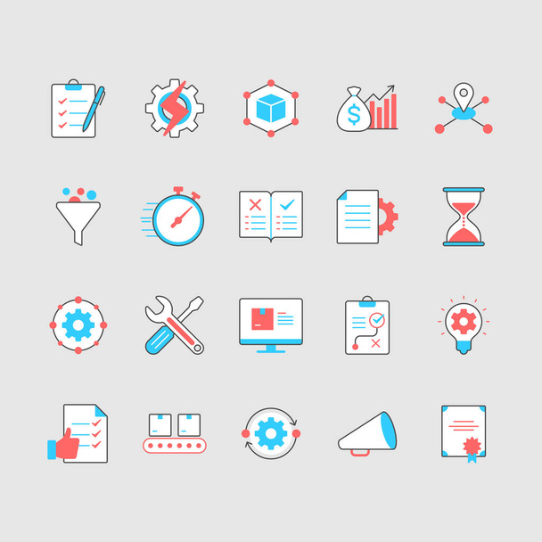 Product management simple color icons. Editable stroke. - Vektor, obrázek