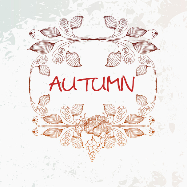 Vector vintage herfst bladeren en bloem achtergrond - Vector, afbeelding