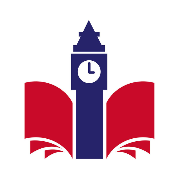Englischsprachige Schule Logo-Design-Konzept - Vektor, Bild