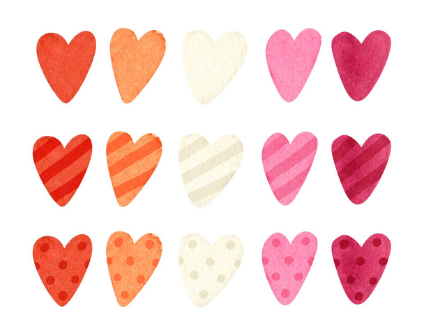 Лесбійська гордість - акварель. LGBT pride month art, Rainbow hearts clipart for pridate stickers, posters, cards. - Фото, зображення