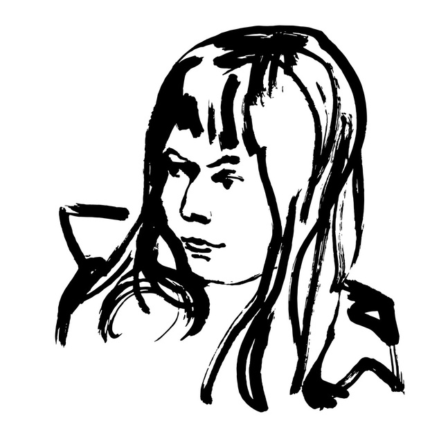 Portrait of girl - Vector, Image