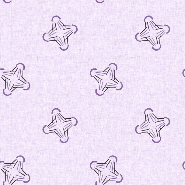 Gender neutral doodle shape seamless raster purple background. Simple whimsical 2 tone pattern. Kids nursery wallpaper or scandi all over print. - Foto, Imagem