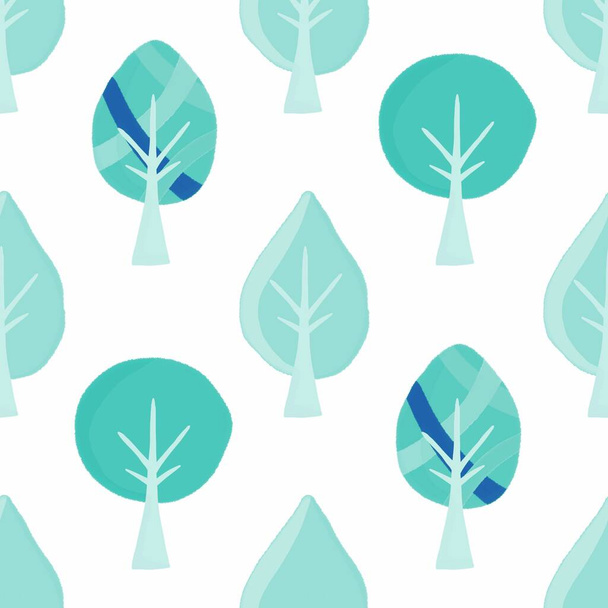 Floral seamless trees pattern for fabrics and textiles and packaging and gifts and cards and linens and kids - Foto, Imagem