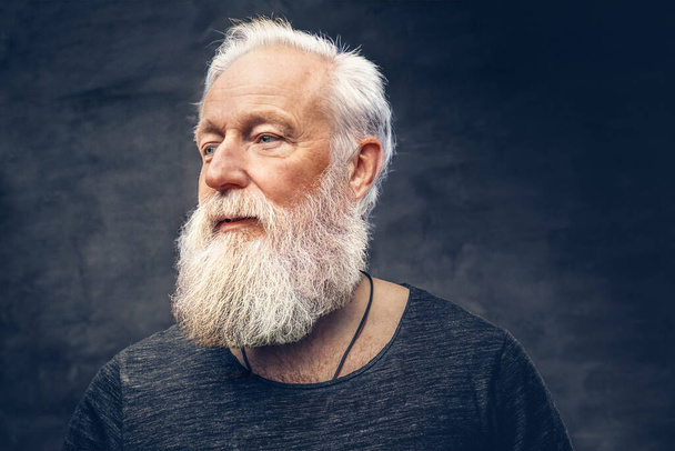 Grand-père élégant avec barbe grise et coiffure moderne - Photo, image