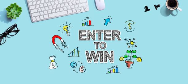 Enter to win with a computer keyboard - Fotó, kép