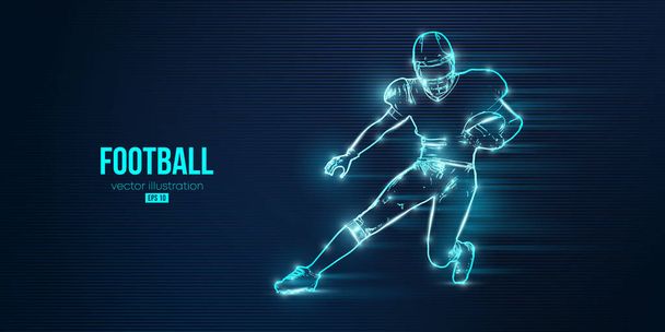 Abstract silhouette of a NFL american football player man in action isolated blue background. Vector illustration - Vector, Image