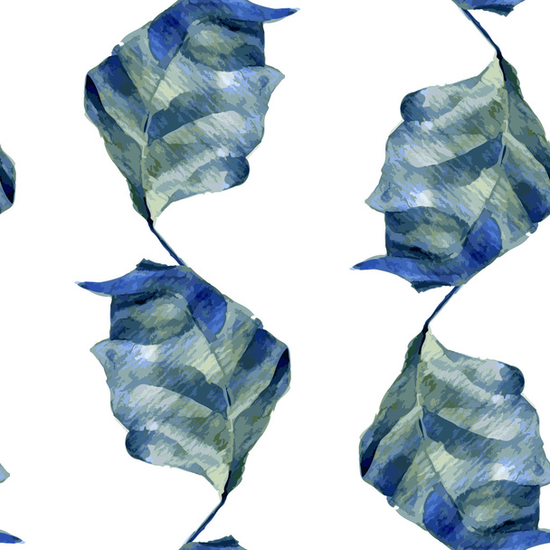 seamless pattern with blue leaves - Вектор, зображення
