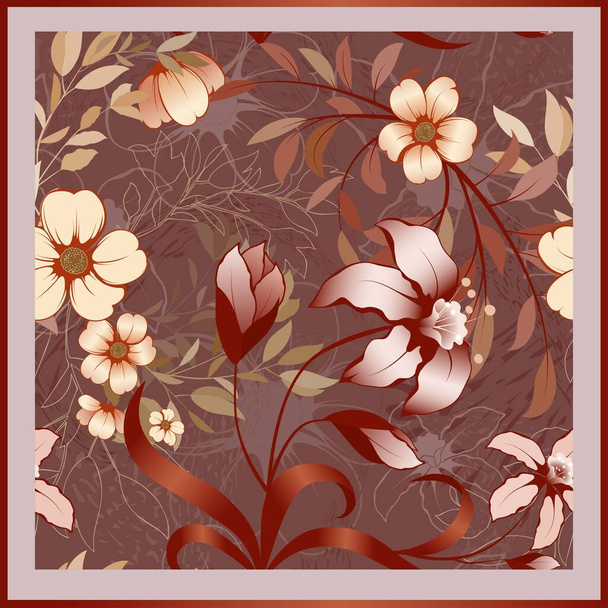 Conception d'écharpe de style floral avec des fichiers vectoriels imprimés abstraits sans couture décoratifs - Vecteur, image