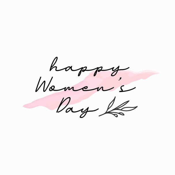 Simple elegant Happy Women Day Lettering text. - Vector, Image