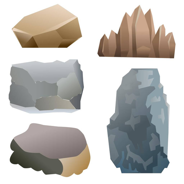 Elementos de diseño de paisaje de roca y piedra - Vector, Imagen